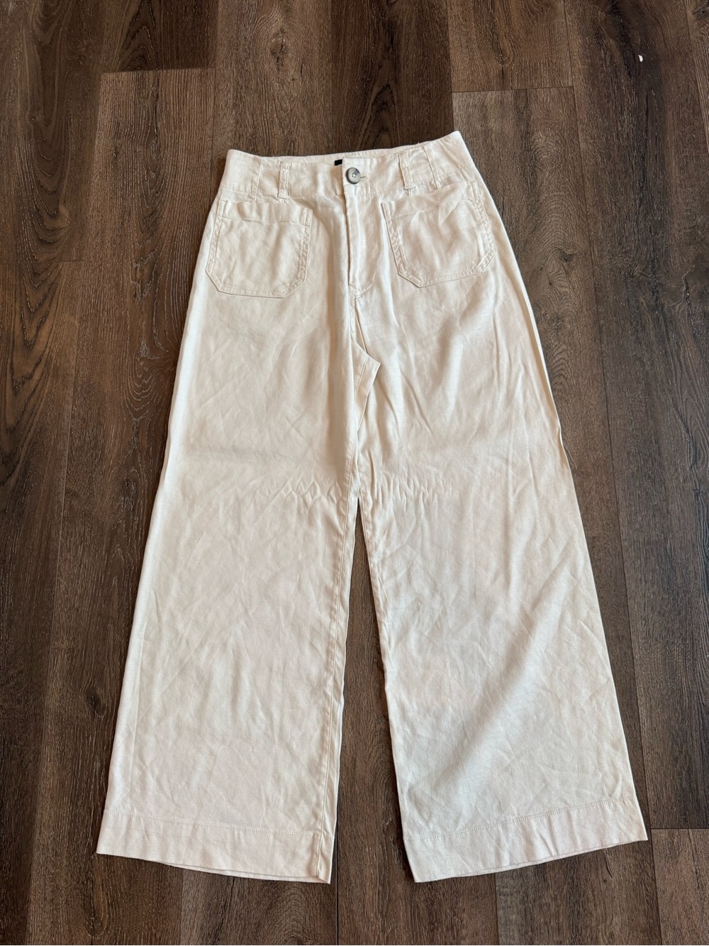 Maeve Colette Linen Cream Wide-Leg Pants Women’s Size 26